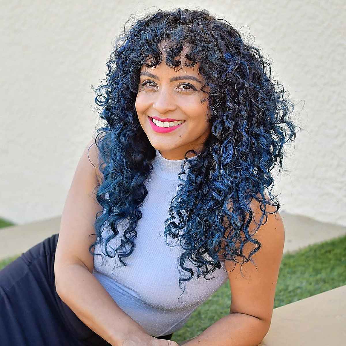 Blue Curly Hair