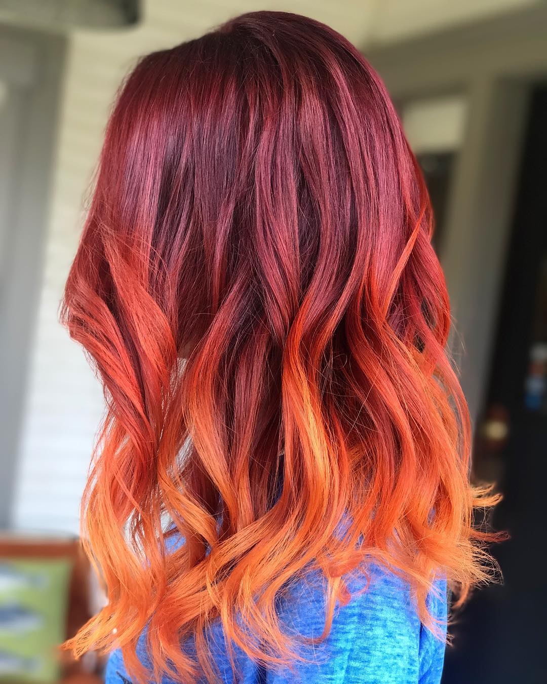 ombre hair red