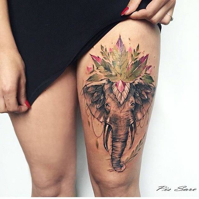 Tattoo on thigh