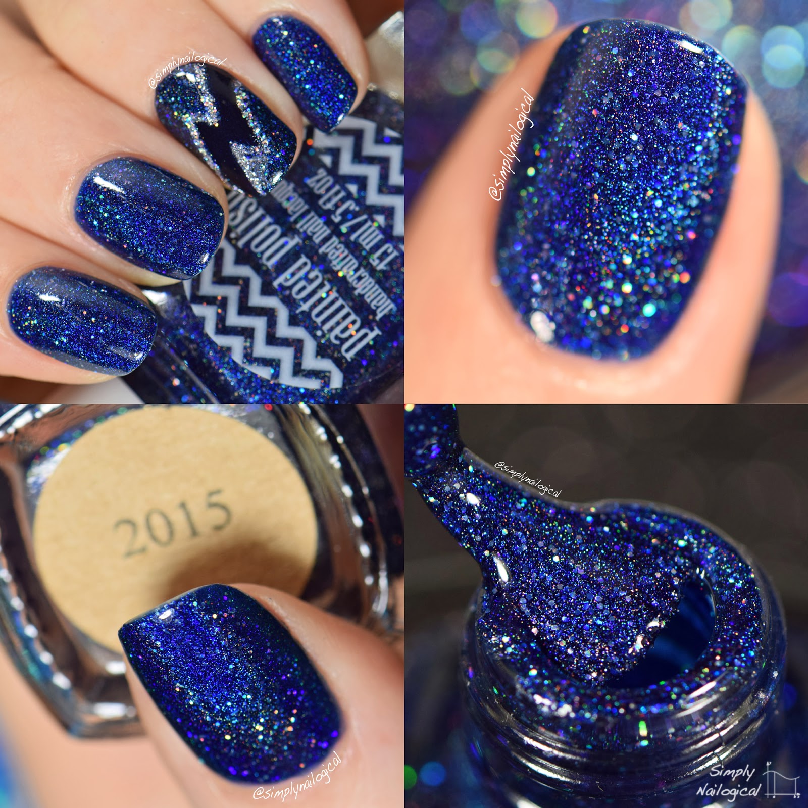 Navy Blue Decorated Nail