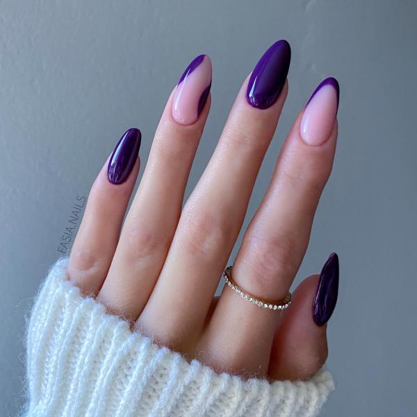 Purple Decorated Nail