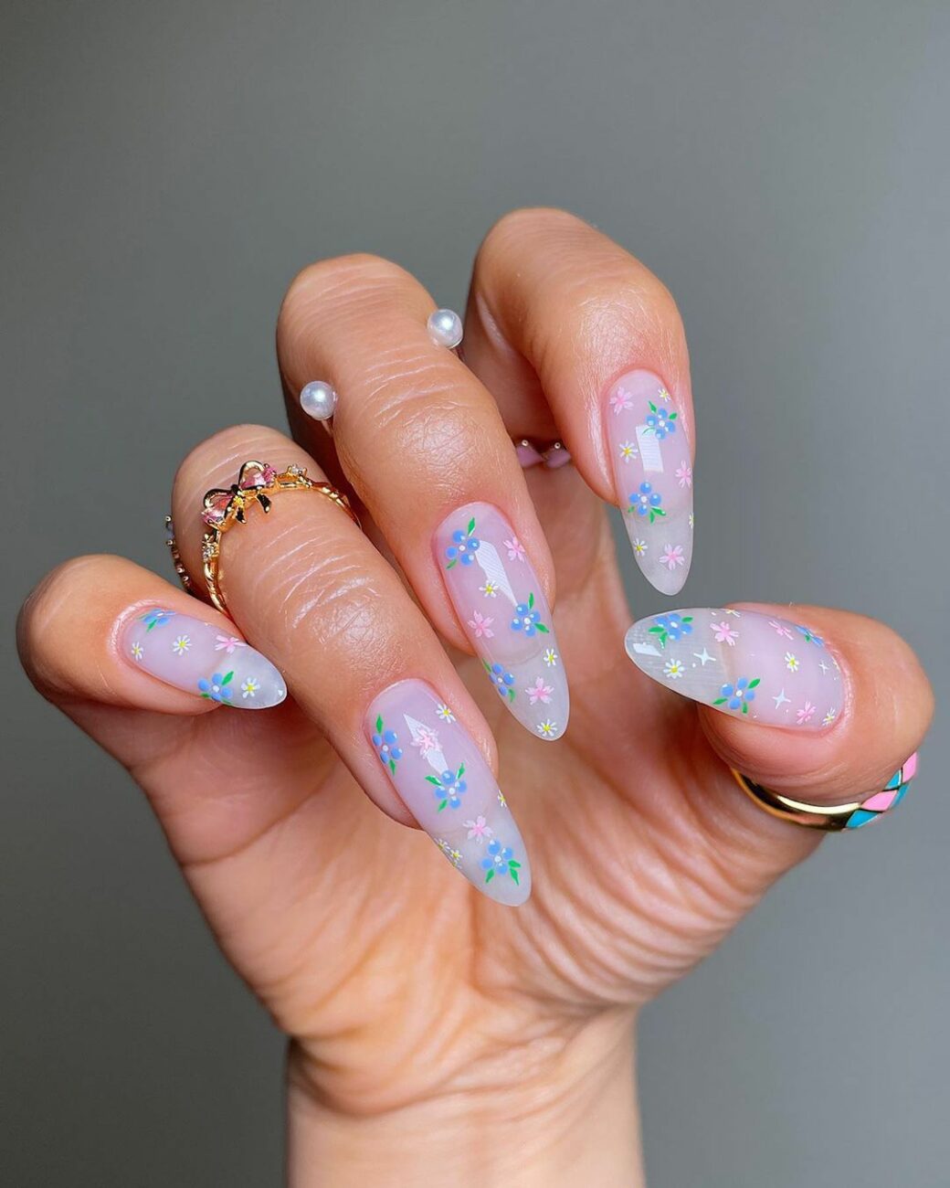 Flower Decorated Nails