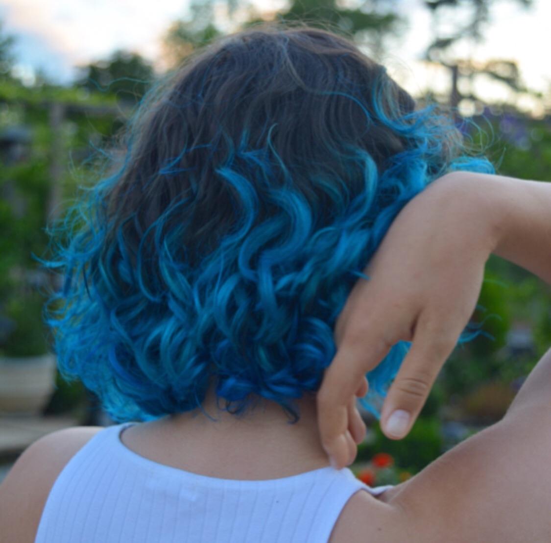 Blue Curly Hair