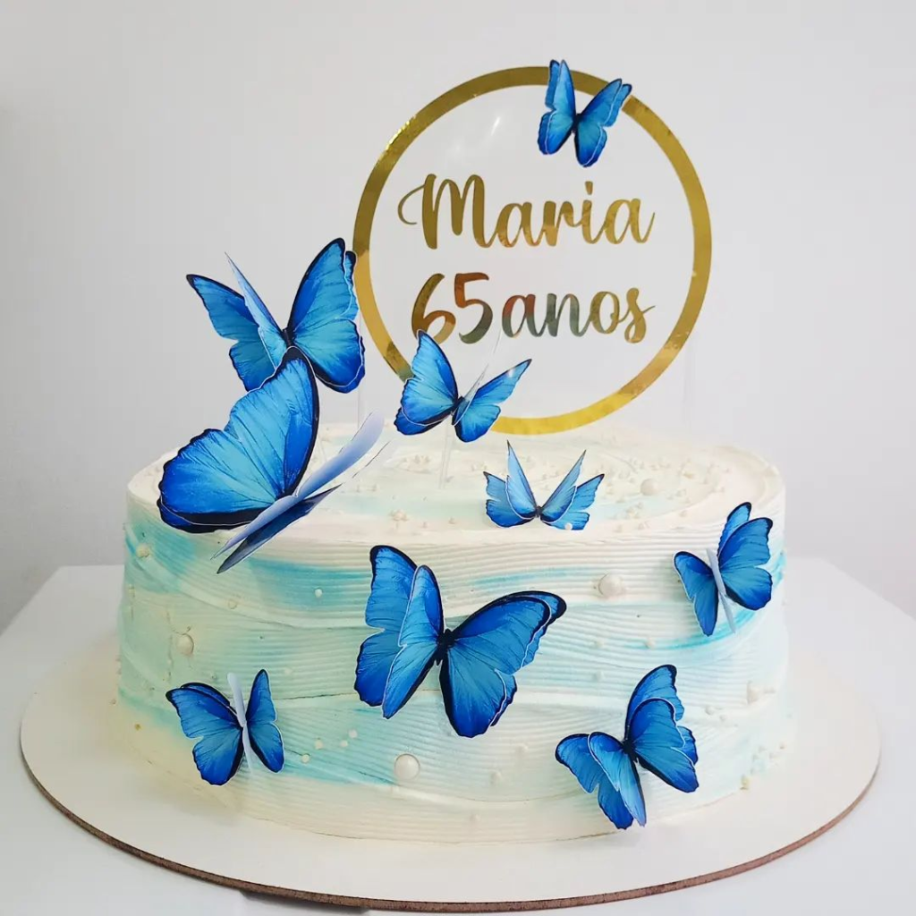 blue feminine cake