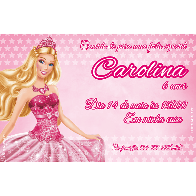 Convite para Festa da Barbie