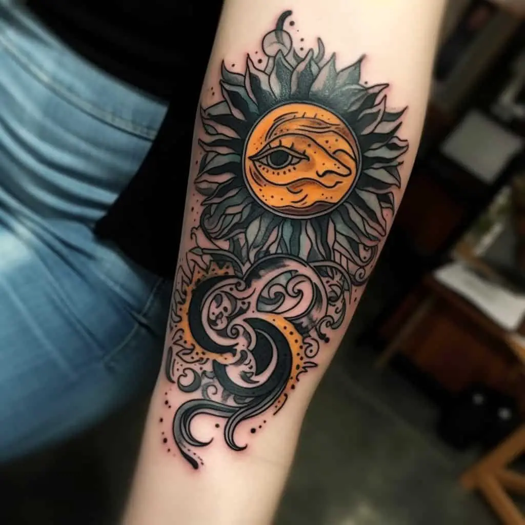 sun and moon tattoo