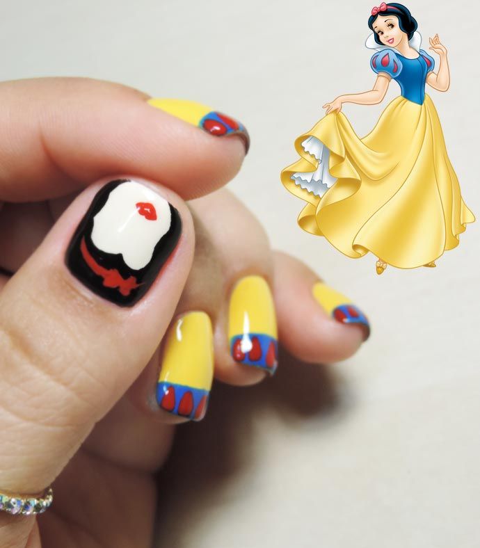 Unha Decorada Branca De Neve