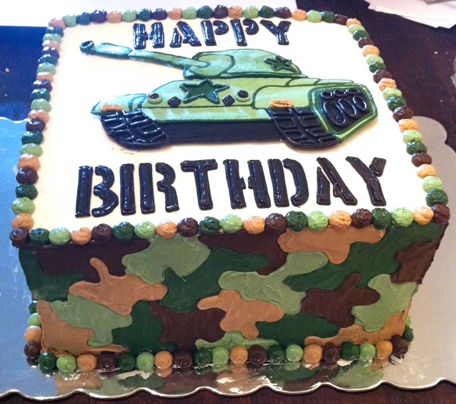 Camouflage Decorated Cake