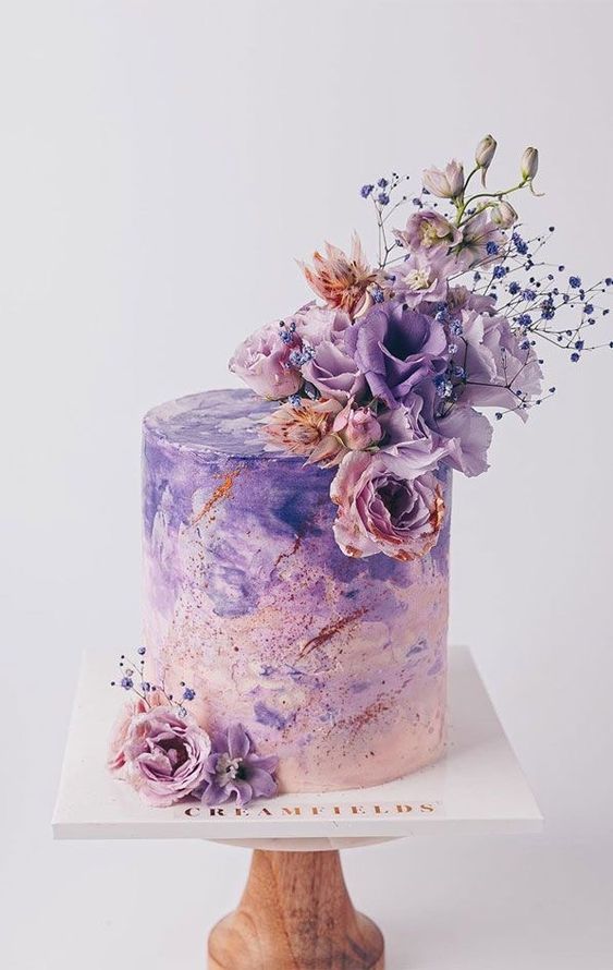 Lilac Decorated Cake