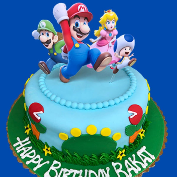 Mario Bros Decorated Cake