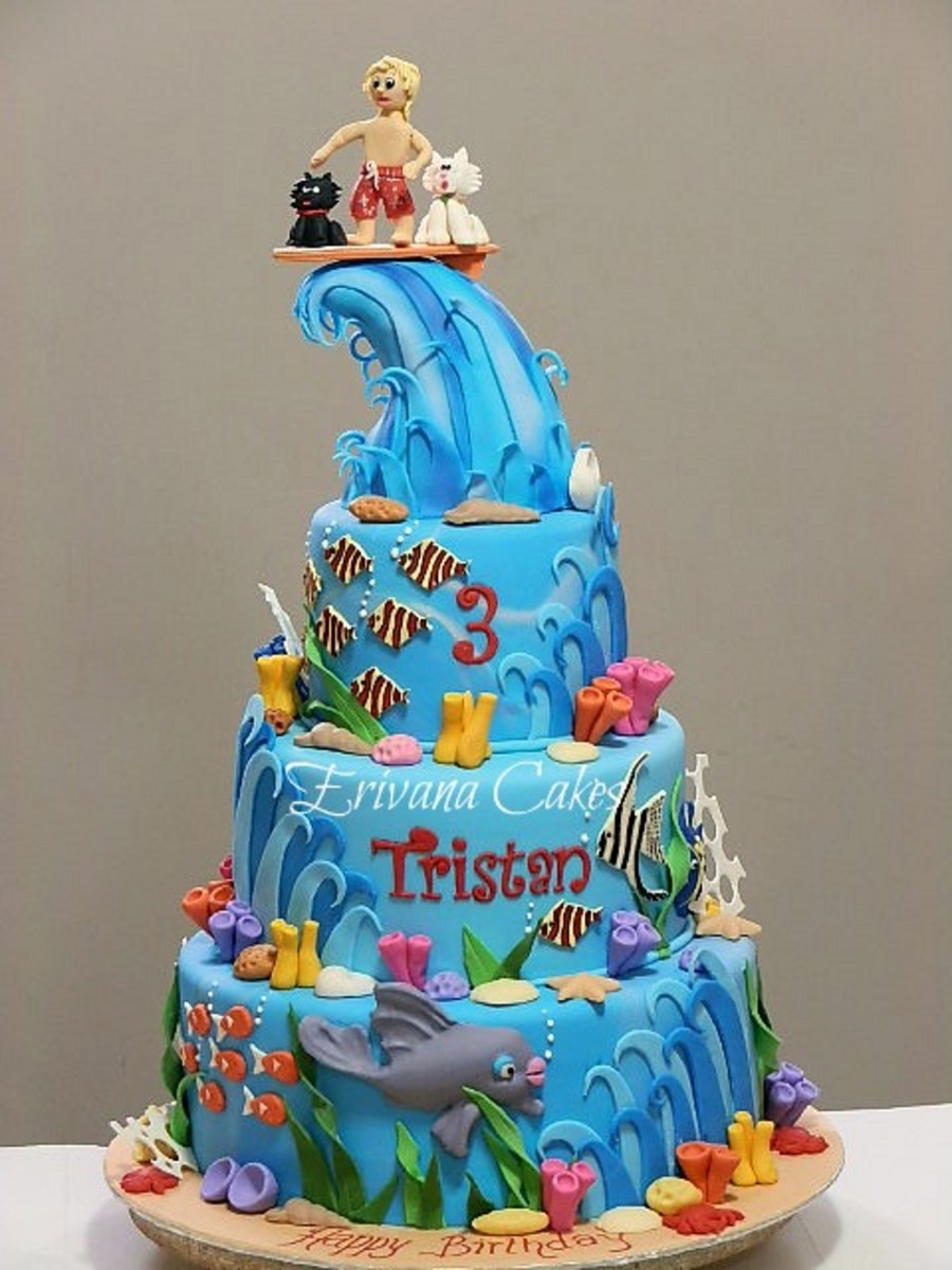 Decorated Surf Cake