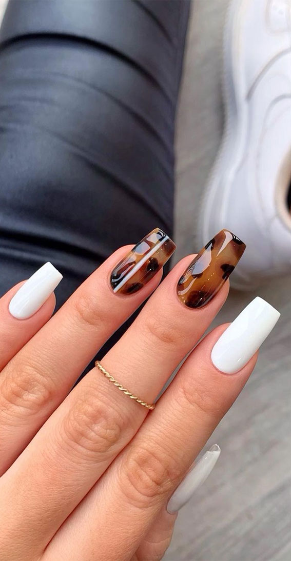 White Decorated Nail