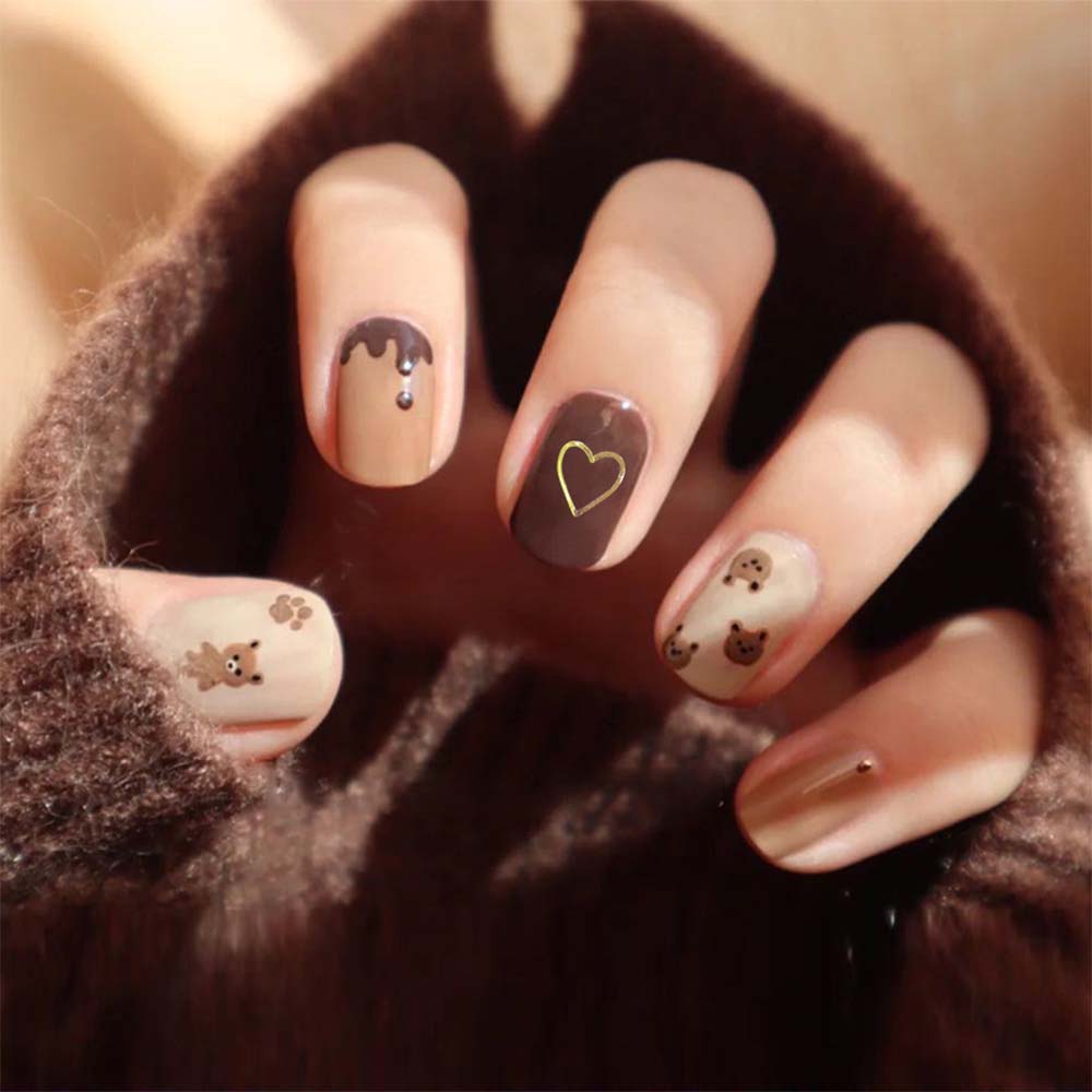 Teddy Bear Decorated Nail