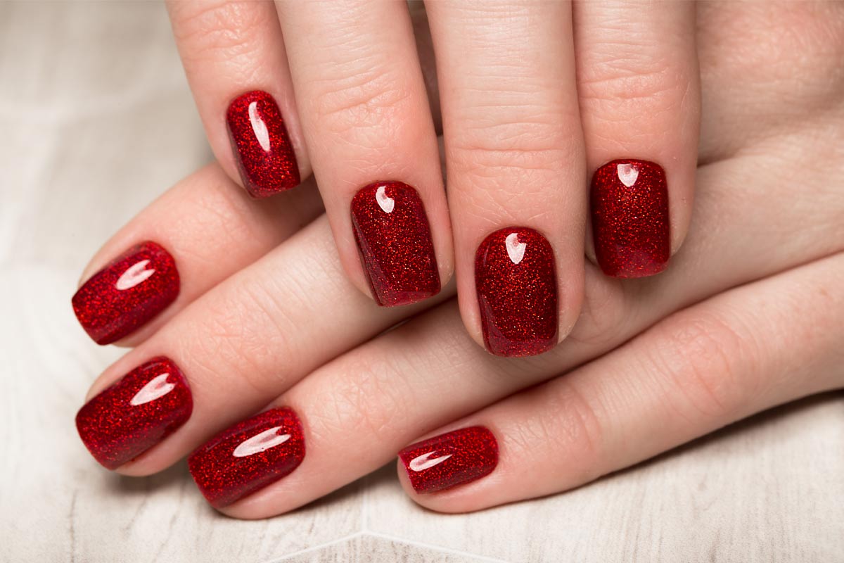 Red Decorated Nails