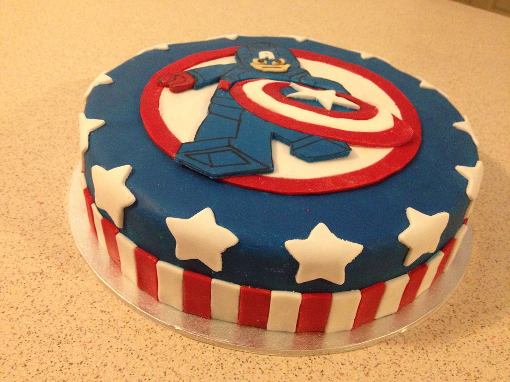 Captain America Decorated Cake