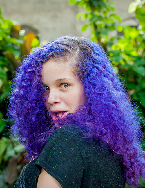 Blue Curly Hair