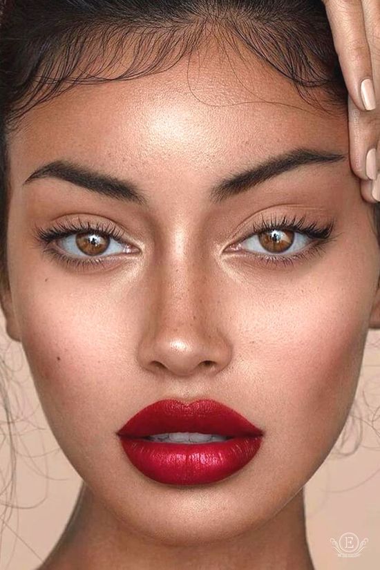 Makeup With Red Lipstick