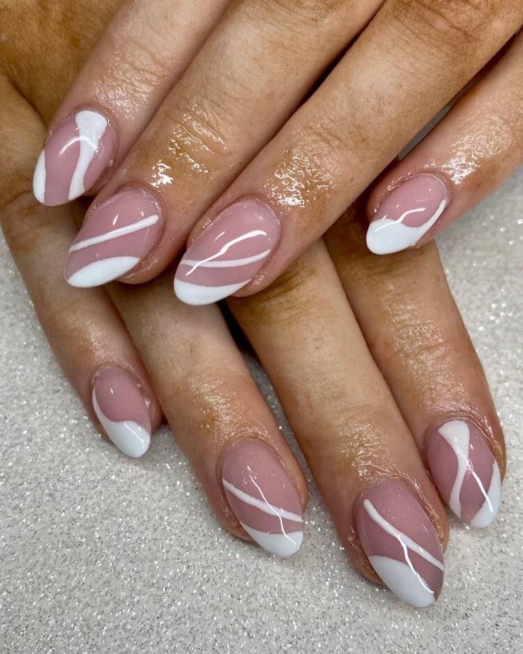 White Decorated Nail