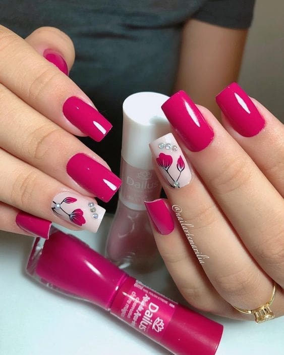 Unhas Decoradas Rosa