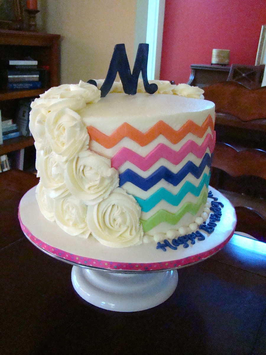 Chevron Decorated Cake