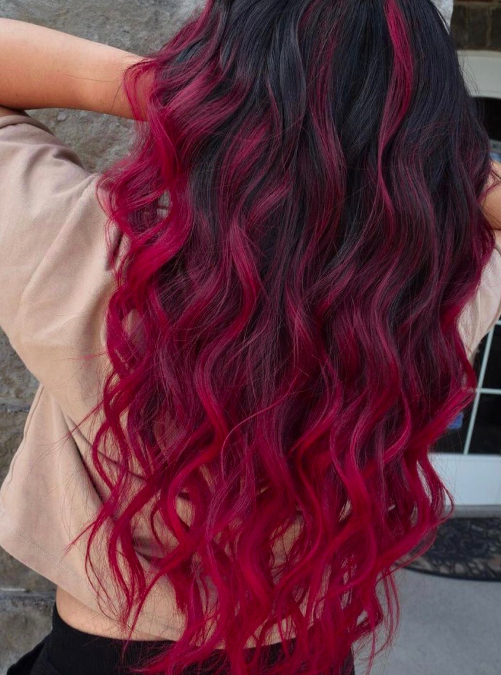 ombre hair red