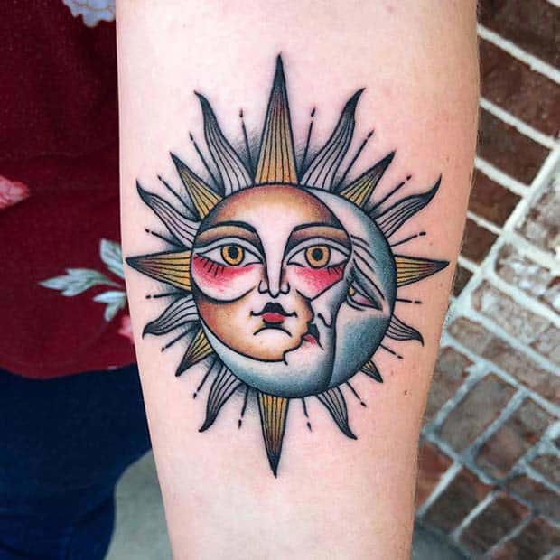 sun and moon tattoo