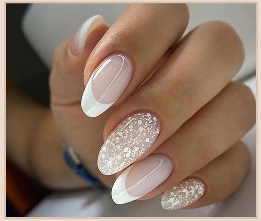 White Decorated Nail