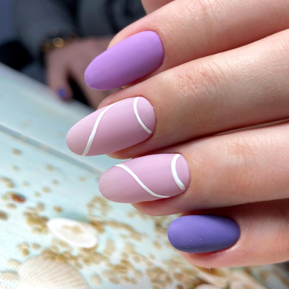 Purple Decorated Nail