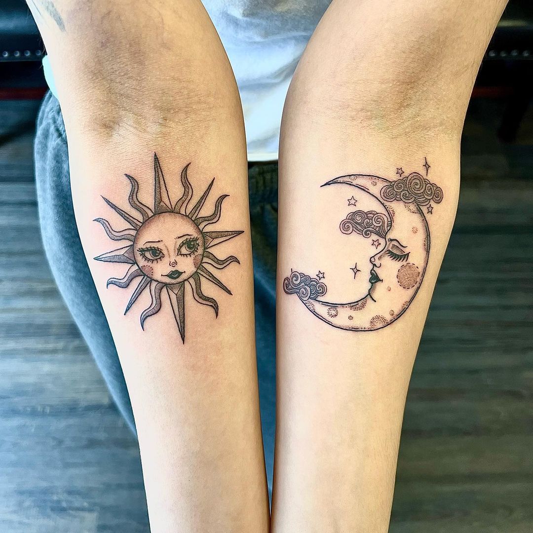 sun and moon tattoo