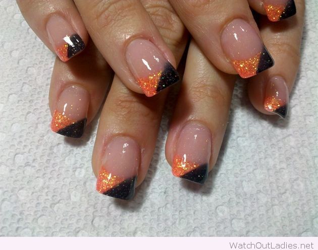 Orange Decorated Nail