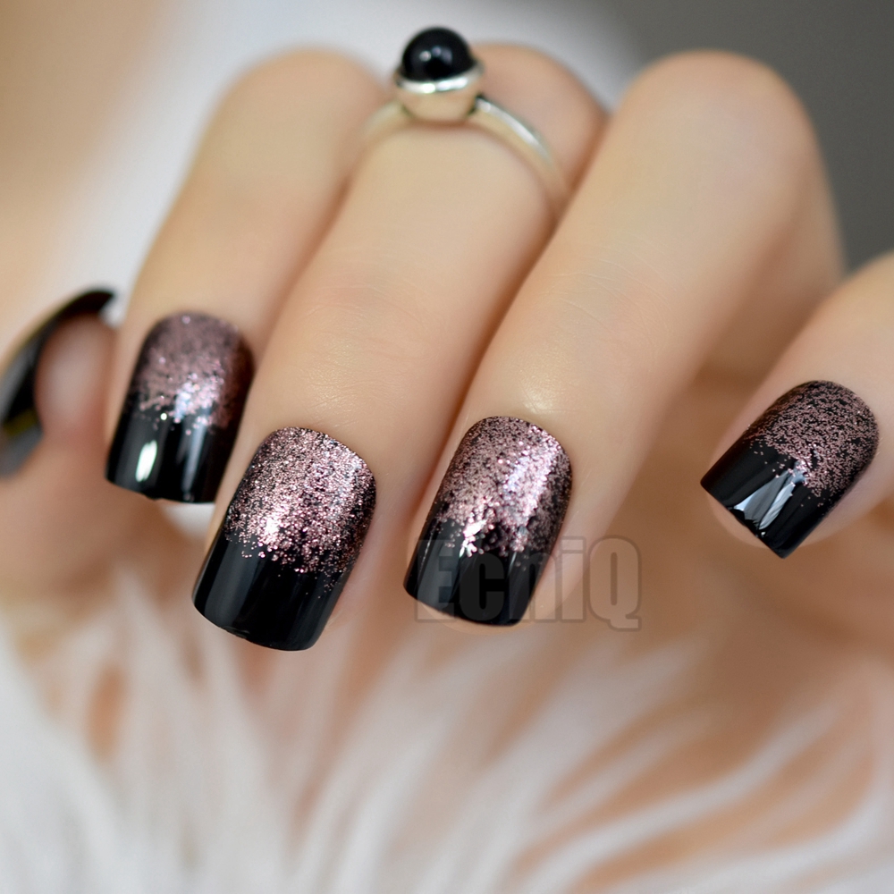 Black Decorated Nail