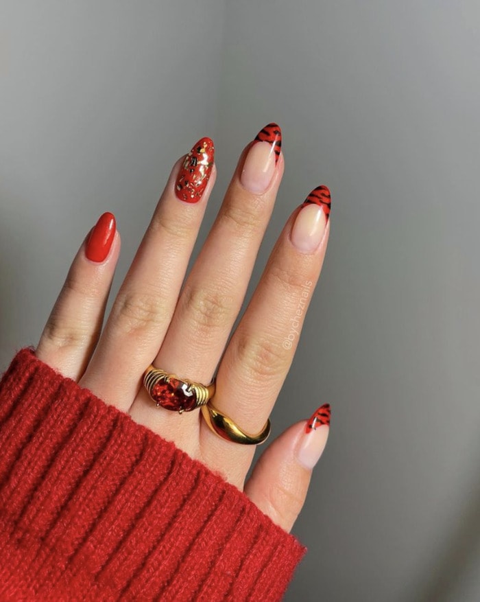 Red Decorated Nails