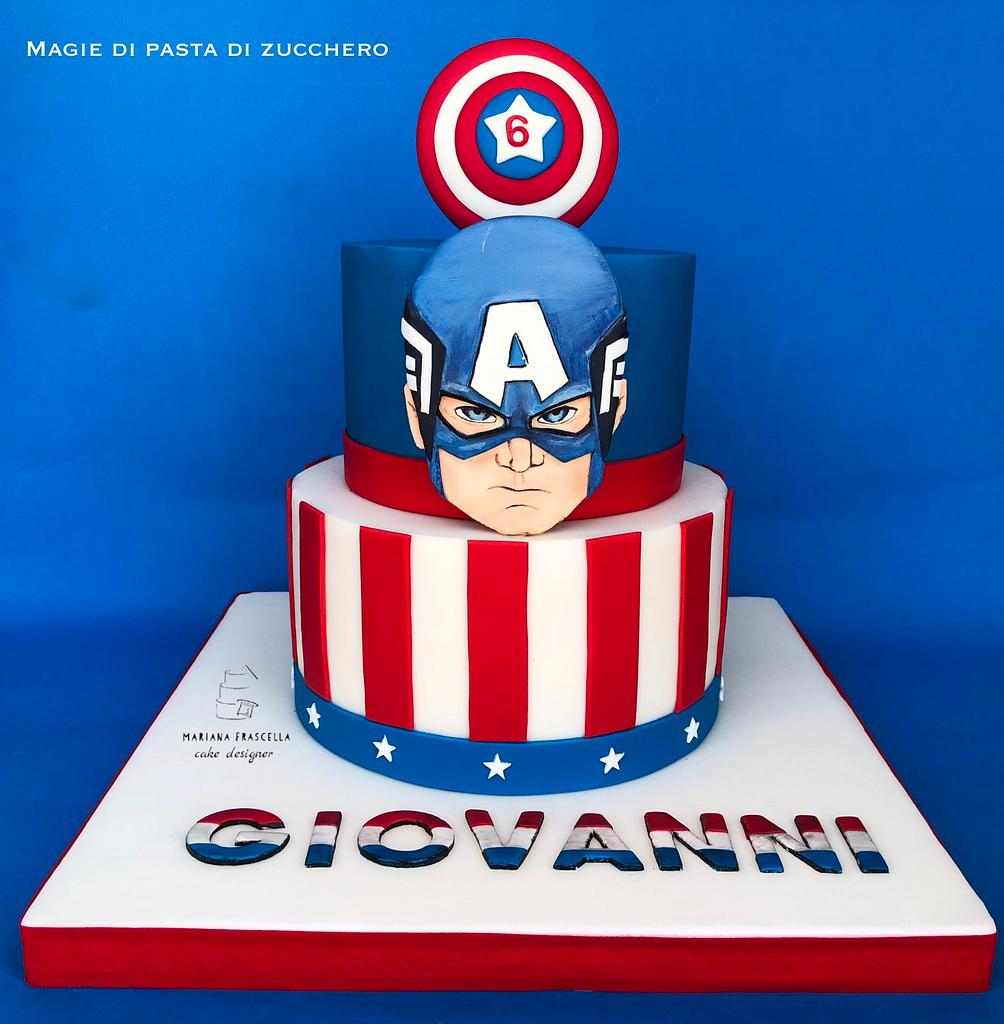 Captain America Decorated Cake