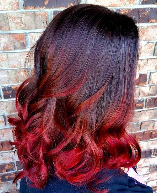 ombre hair red