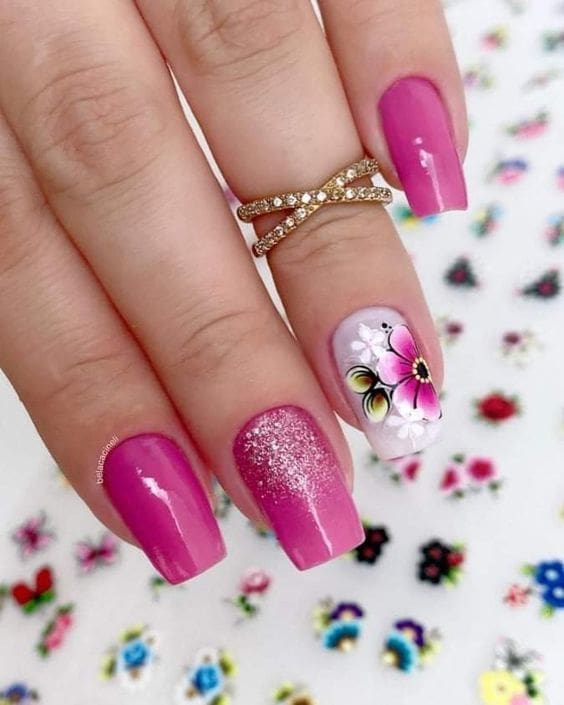 Unhas Decoradas Rosa