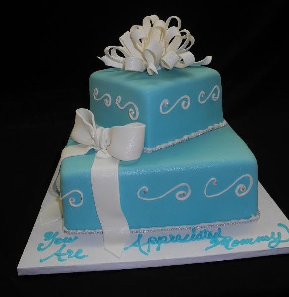 Tiffany Blue Decorated Cake