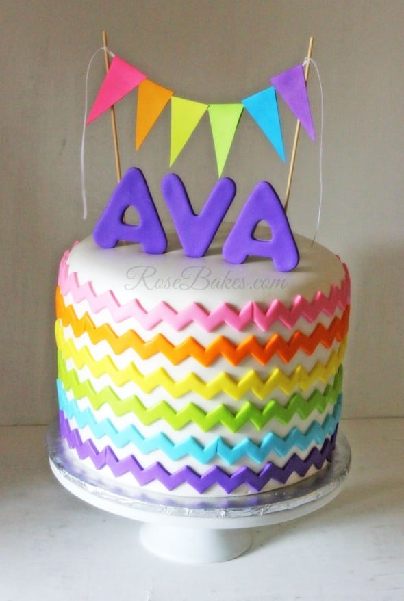 Chevron Decorated Cake