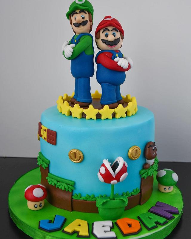 Mario Bros Decorated Cake