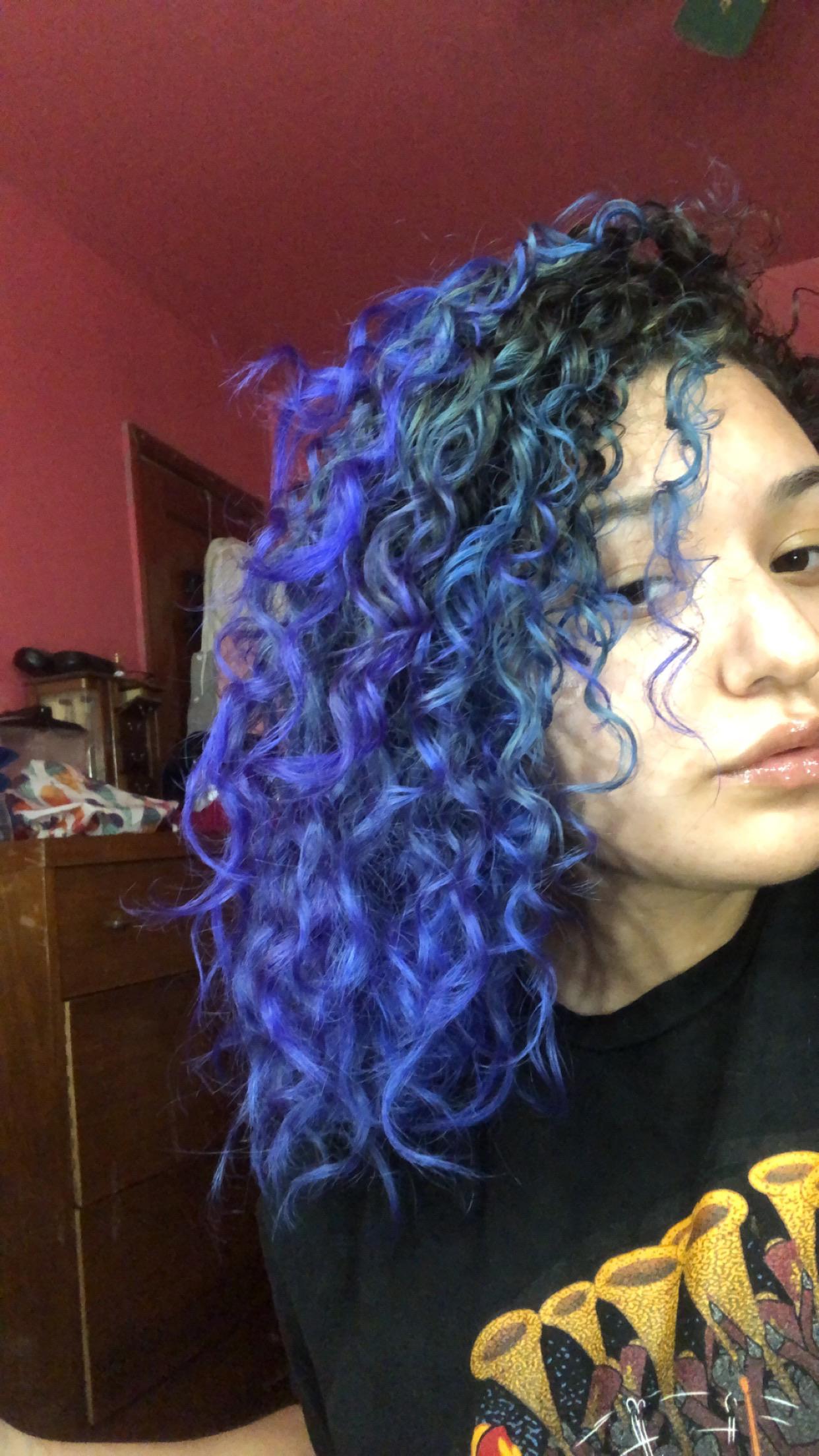 Blue Curly Hair