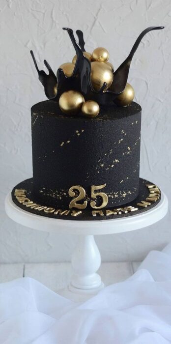 Black Decorated Cake