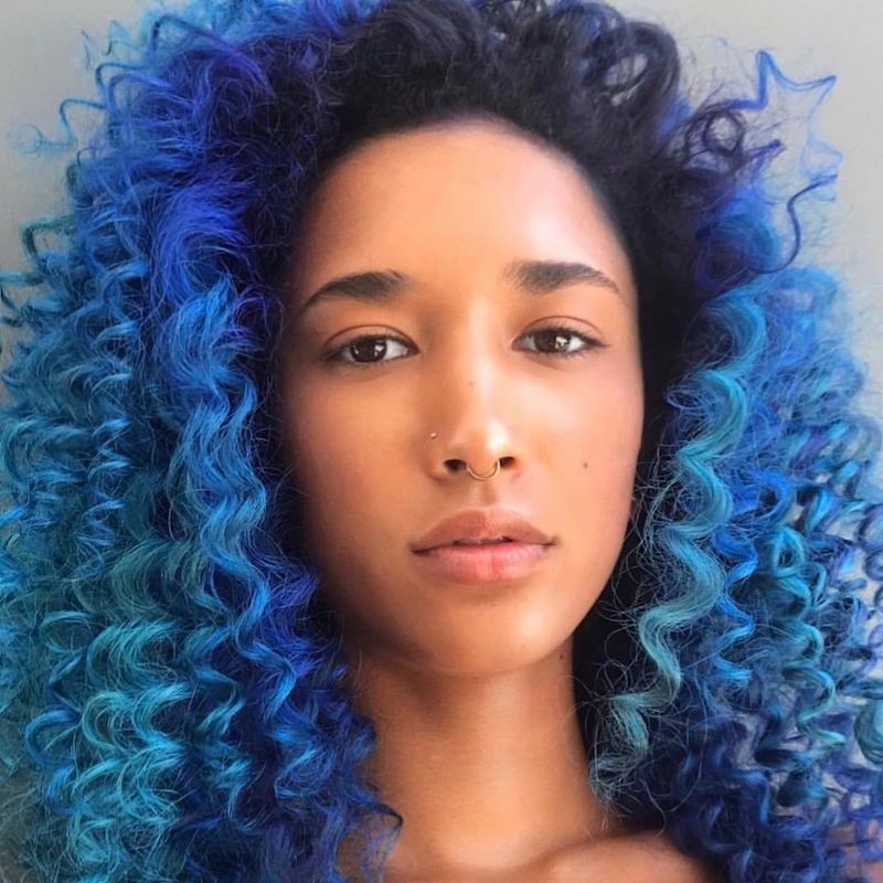 Blue Curly Hair