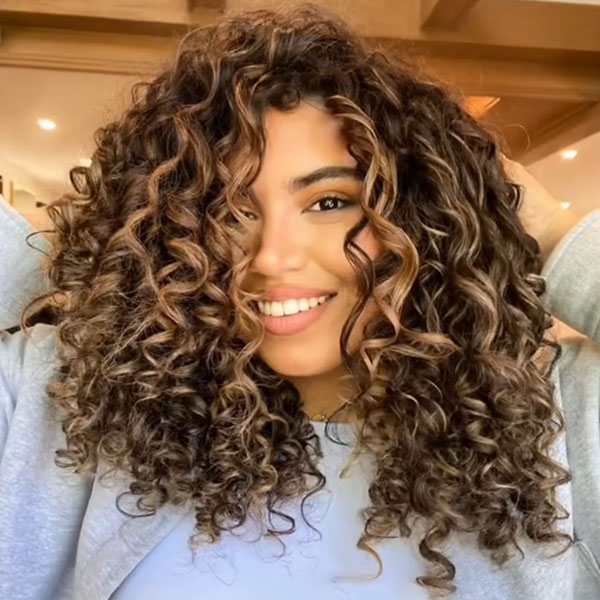 Curly Hair With Lights