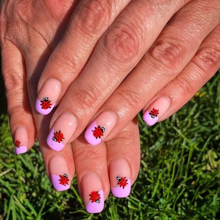 Ladybug Decorated Nails