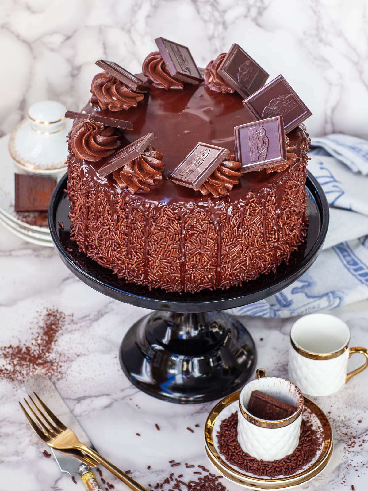 Decorated Chocolate Cake