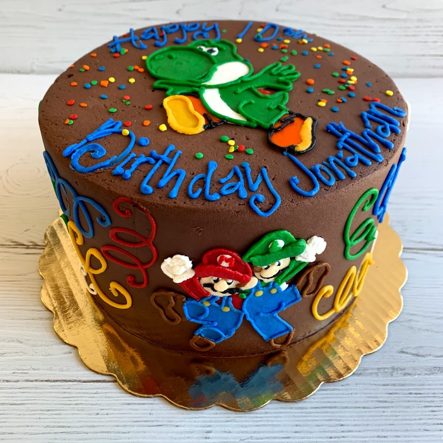 Mario Bros Decorated Cake