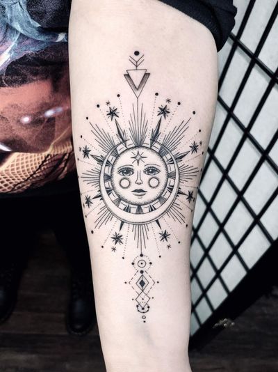 sun and moon tattoo