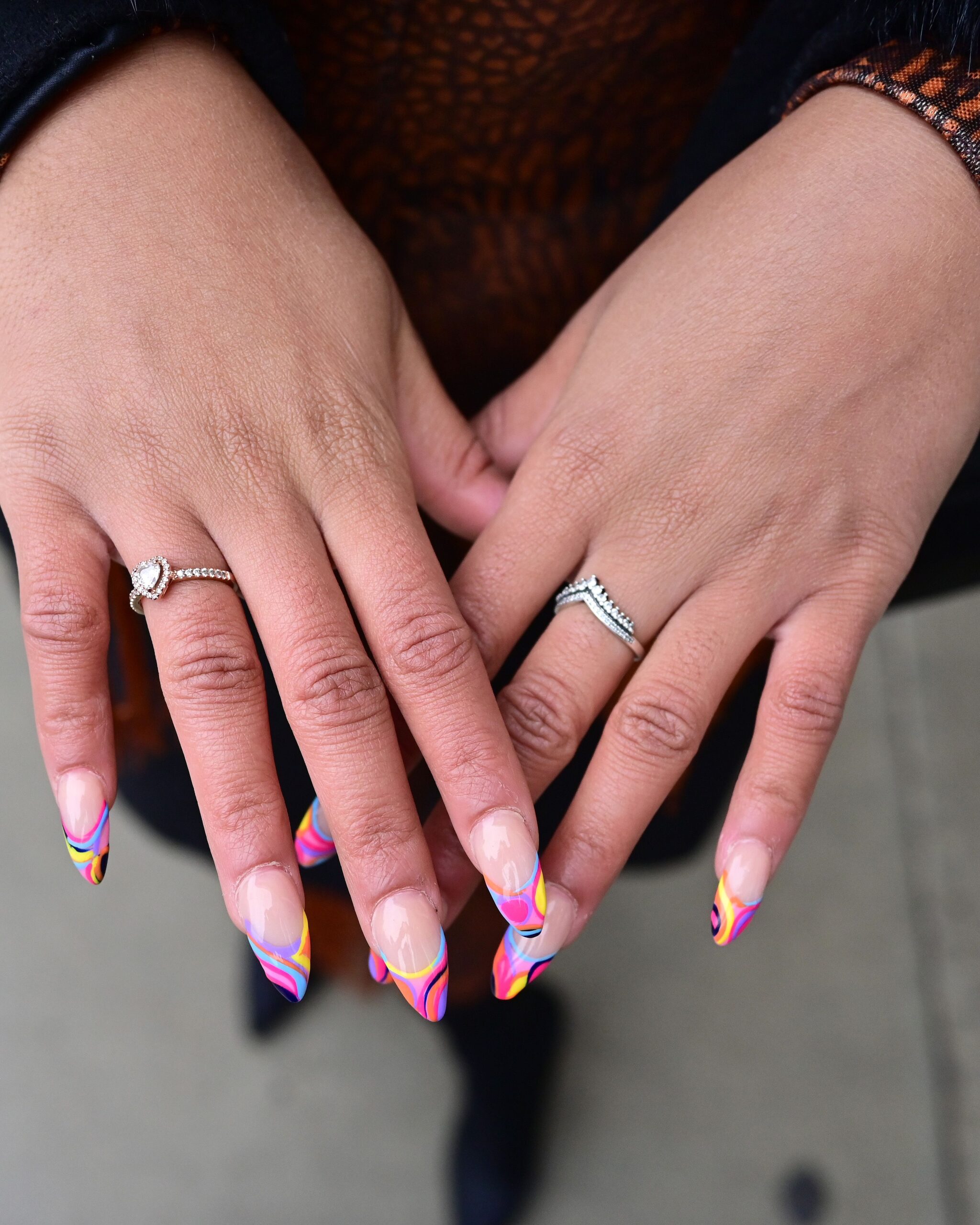 Decorated Almond Nails