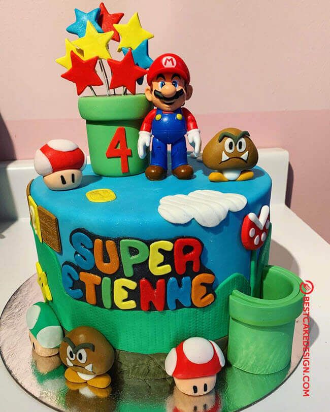 Mario Bros Decorated Cake