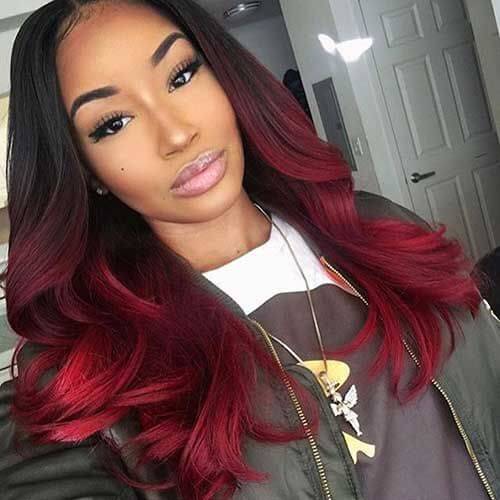 ombre hair red