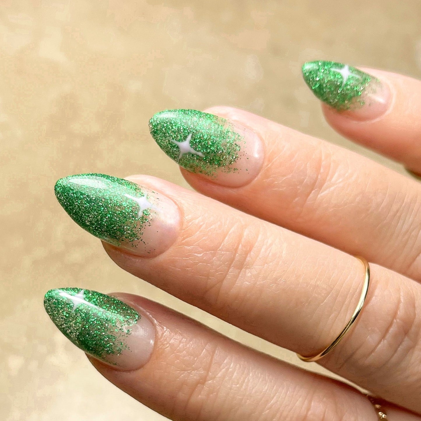 Almond Decorated Nail